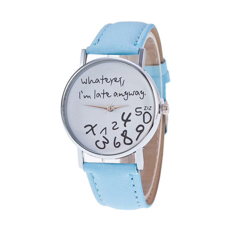 Lesara Armbanduhr mit Spruch auf dem Zifferblatt - Blau