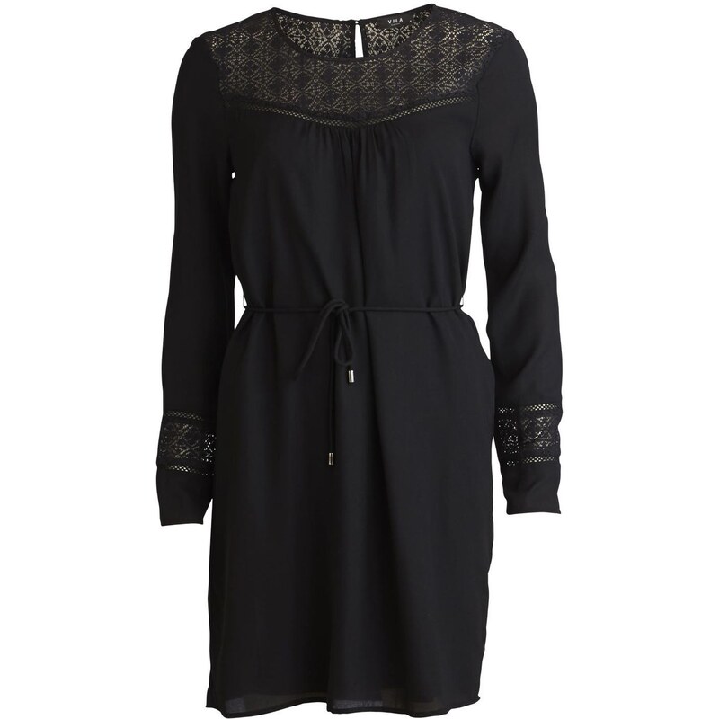 Vila Kleid mit kurzem Schnitt - schwarz