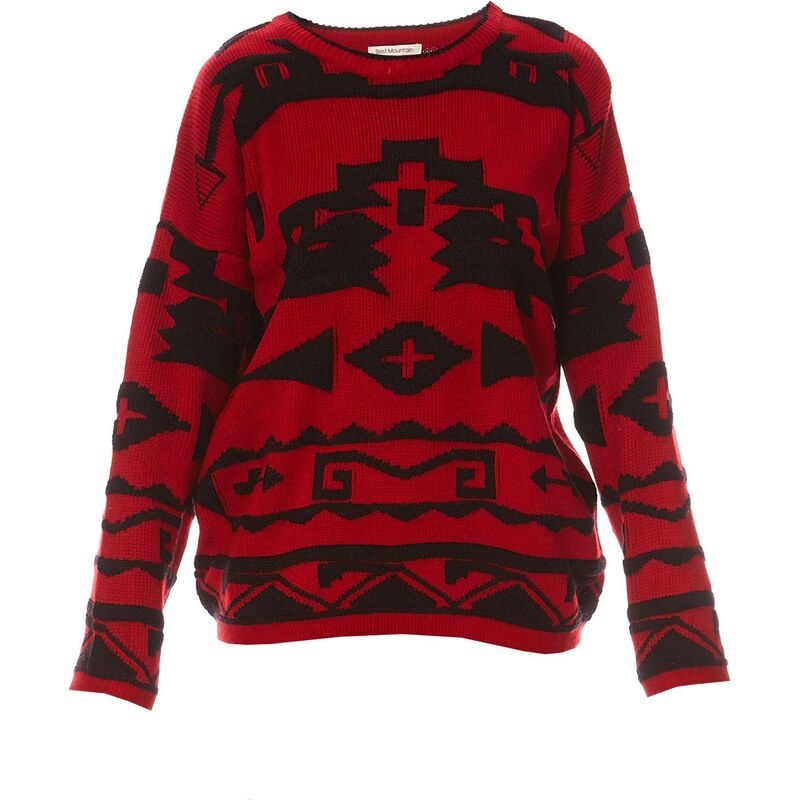 Best Mountain Pullover - rot und schwarz
