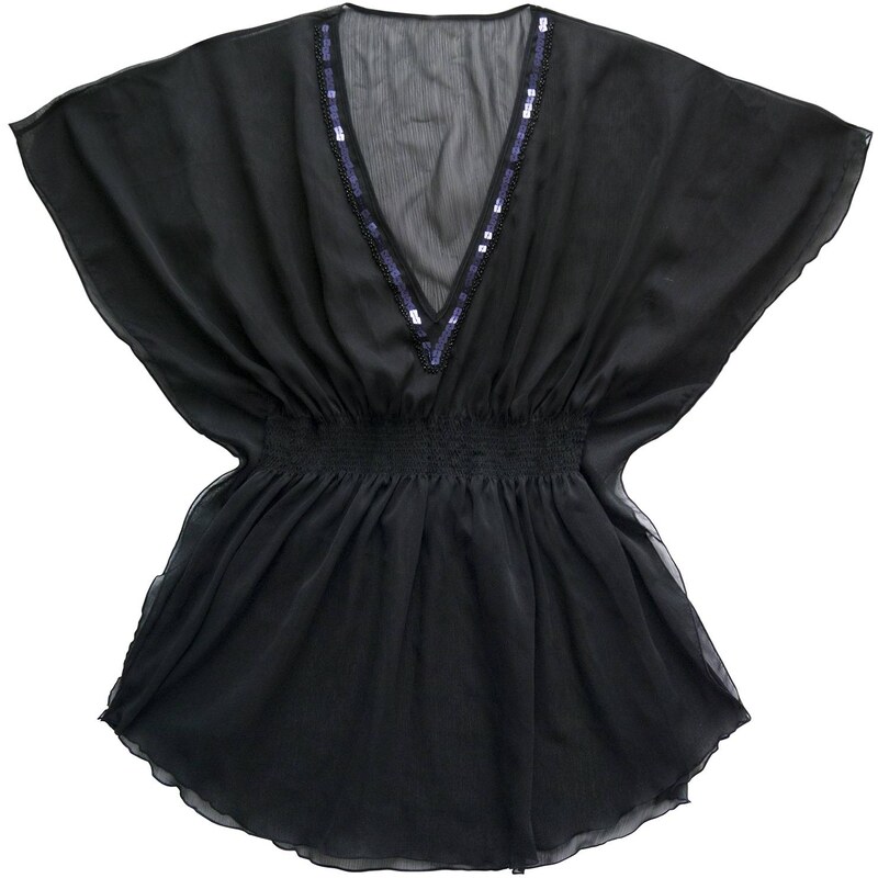 Marie Meili Malibu - Kleid mit Kaftanschnitt - schwarz