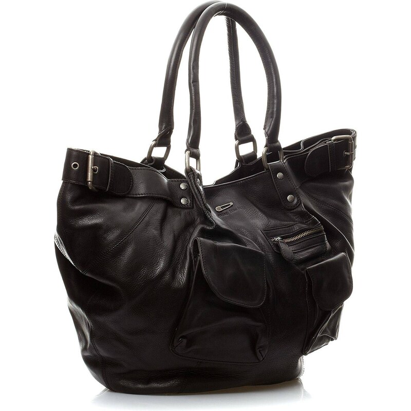 IKKS bags Shopping Bag aus Leder - schwarz