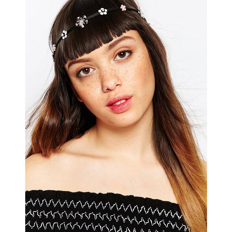 ASOS - Haarband mit Paillettenblumen - Mehrfarbig