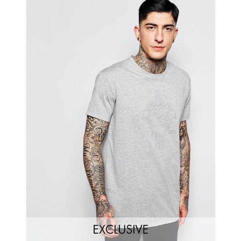 Brooklyn Supply Co - Coney Island Beach - Kalkgraues T-Shirt mit Reverse-Print - Grau
