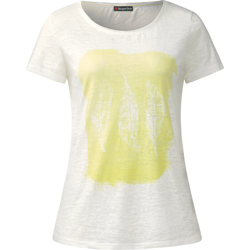 Street One Burn-Federprintshirt Conny - citro yellow, Damen