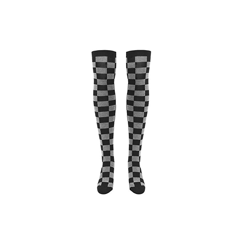 Urban Classics Damen Freizeitsocken Ladies Checkerboard Overknee Socks