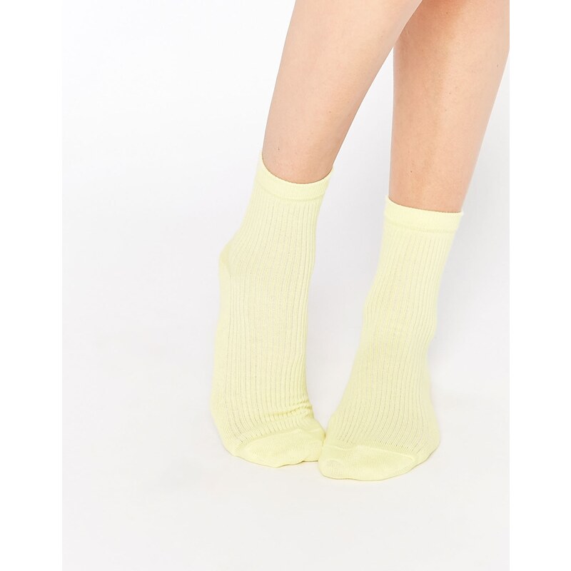 ASOS - Einfarbige, gerippte Socken - Gelb