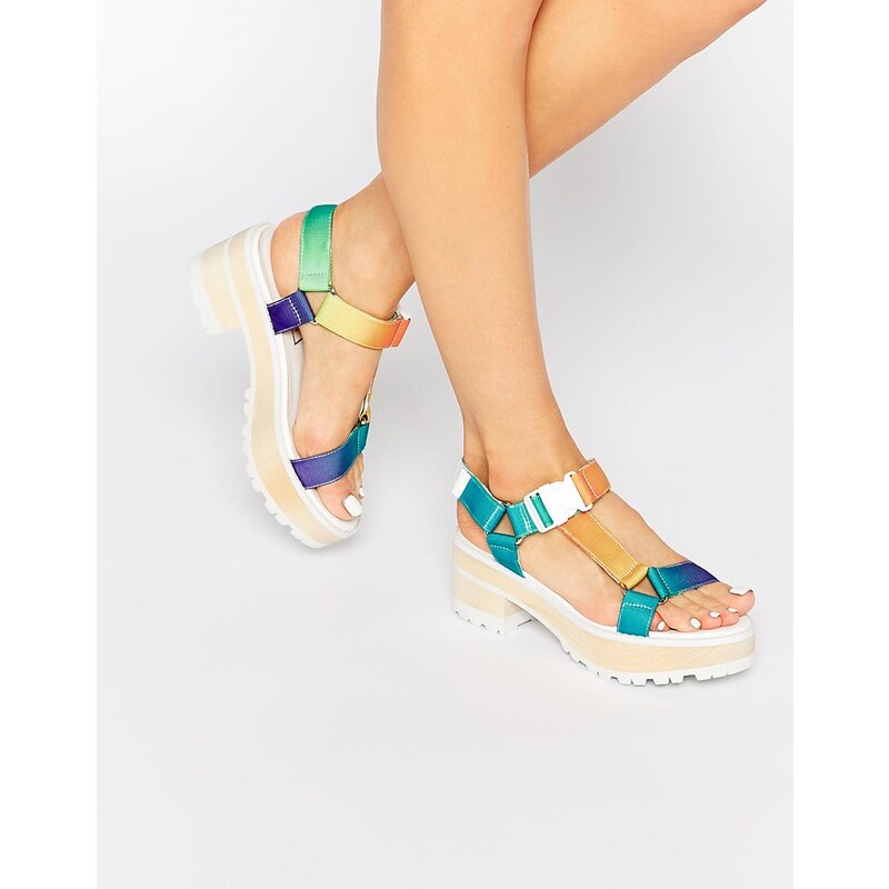 Eeight - Valentina - Mehrfarbige Sandalen mit klobigem Absatz - Mehrfarbig