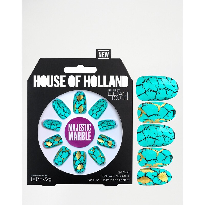 House Of Holland Nails By Elegant Touch - Majestic Marble - Blau