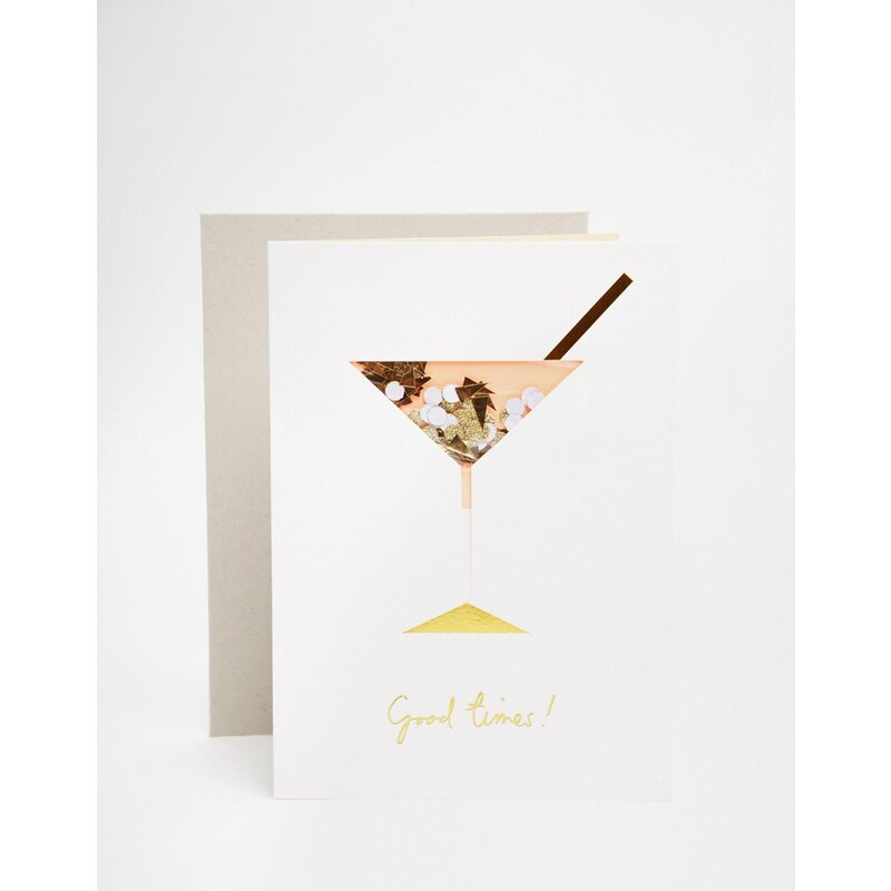 Meri Meri - Geburtstagskarte mit Cocktail und Konfetti - Mehrfarbig
