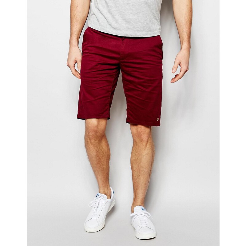 Farah - Chino-Shorts aus Baumwollstretch - Rot