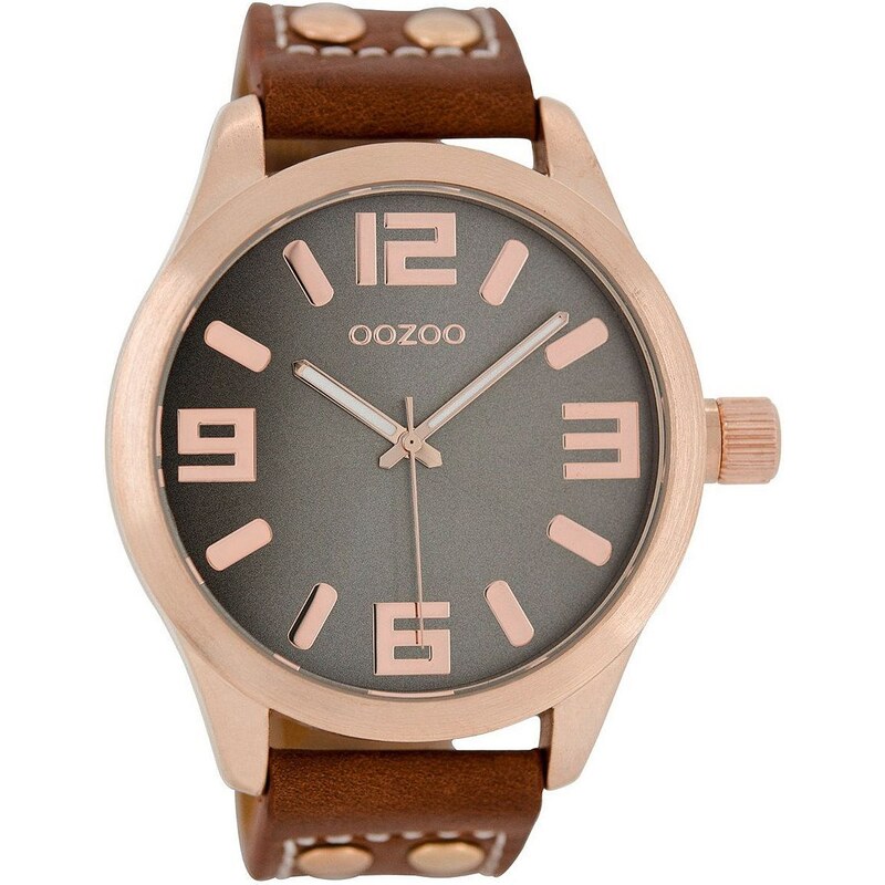Oozoo XL Armbanduhr Grau/Braun C1156