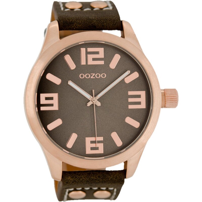 Oozoo Armbanduhr XL Taupe/Roségold C1158