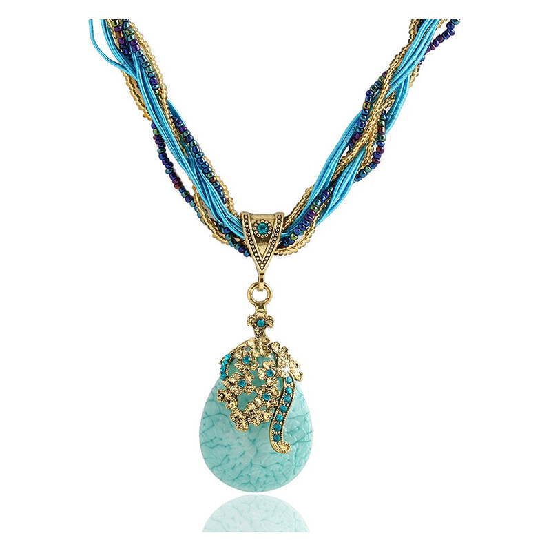Lesara Halskette mit Naturstein - Blau