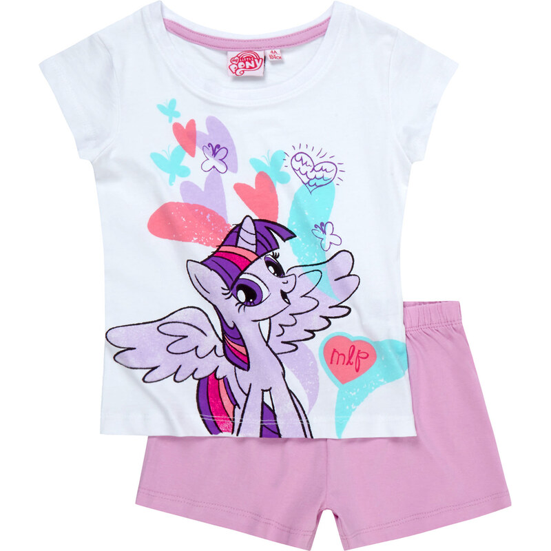 My Little Pony Shorty-Pyjama weiß in Größe 104 für Mädchen aus 100% Baumwolle