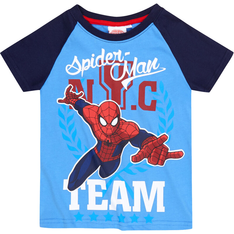 Spiderman T-Shirt blau in Größe 104 für Jungen aus 100% Baumwolle