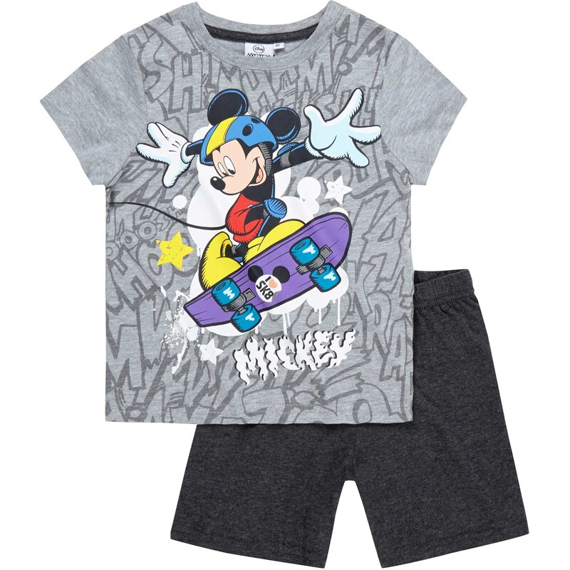 Disney Mickey Shorty-Pyjama grau in Größe 98 für Jungen