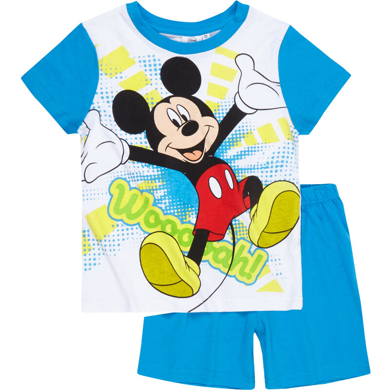 Disney Mickey Shorty-Pyjama blau in Größe 98 für Jungen aus 100% Baumwolle