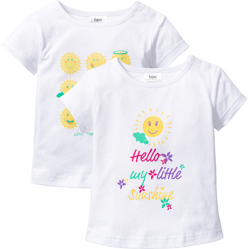 bpc bonprix collection Baby T-Shirt (2er-Pack) Bio-Baumwolle, Gr. 56/62-104/110 in weiß für Damen von bonprix