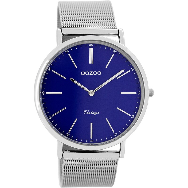 Oozoo Vintage Armbanduhr Blau/Silber C7388