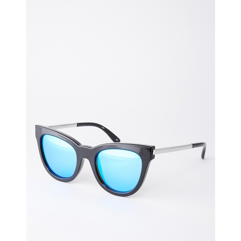 Le Specs - Le Debutante - Exklusive, verspiegelte Katzenaugen-Sonnenbrille - Schwarz