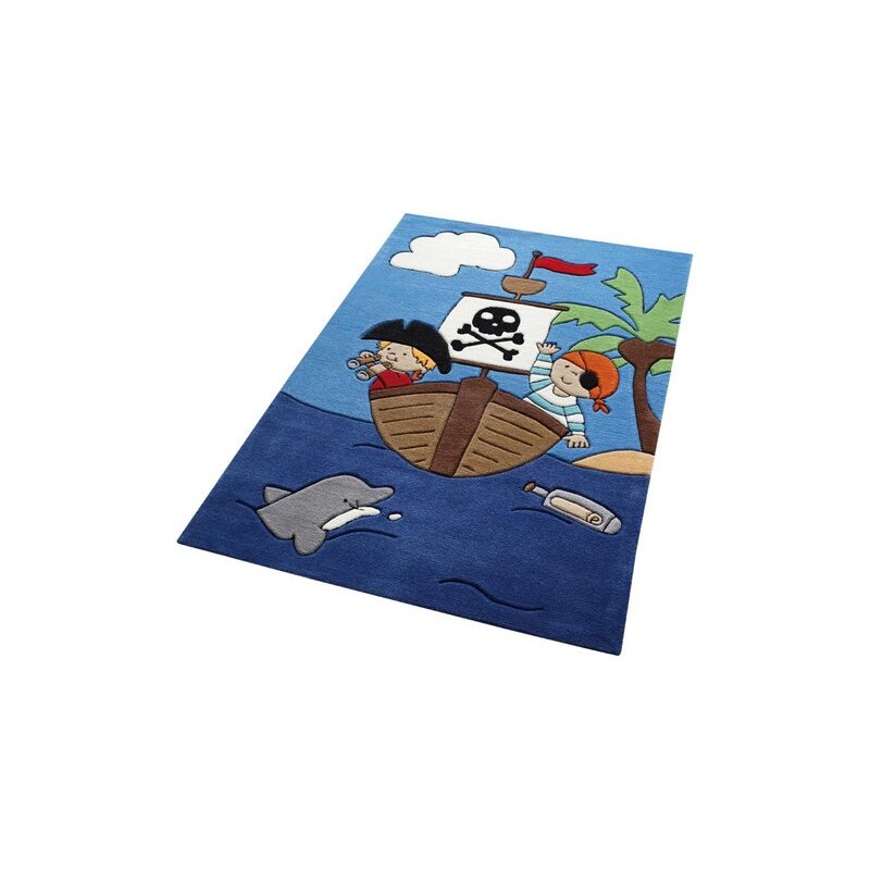 Kinder-Teppich Smart Kids Pirate Kids handgetuftet SMART KIDS blau 3 (B/L: 110x170 cm),31 (B/L: 130x190 cm),4 (B/L: 150x220 cm)