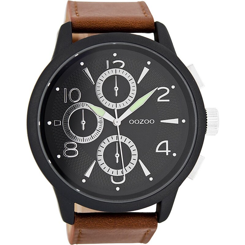 Oozoo XL Herren-Armbanduhr Schwarz/Braun C7877