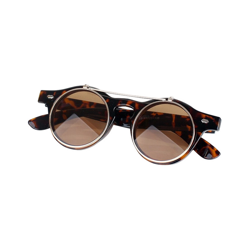 Lesara Sonnenbrille mit hochklappbaren Gläsern - Leopard - Matt