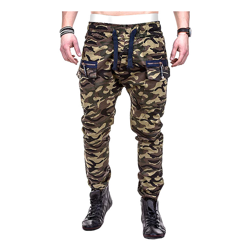 Lesara Jogger-Pants mit Camouflage-Muster - S