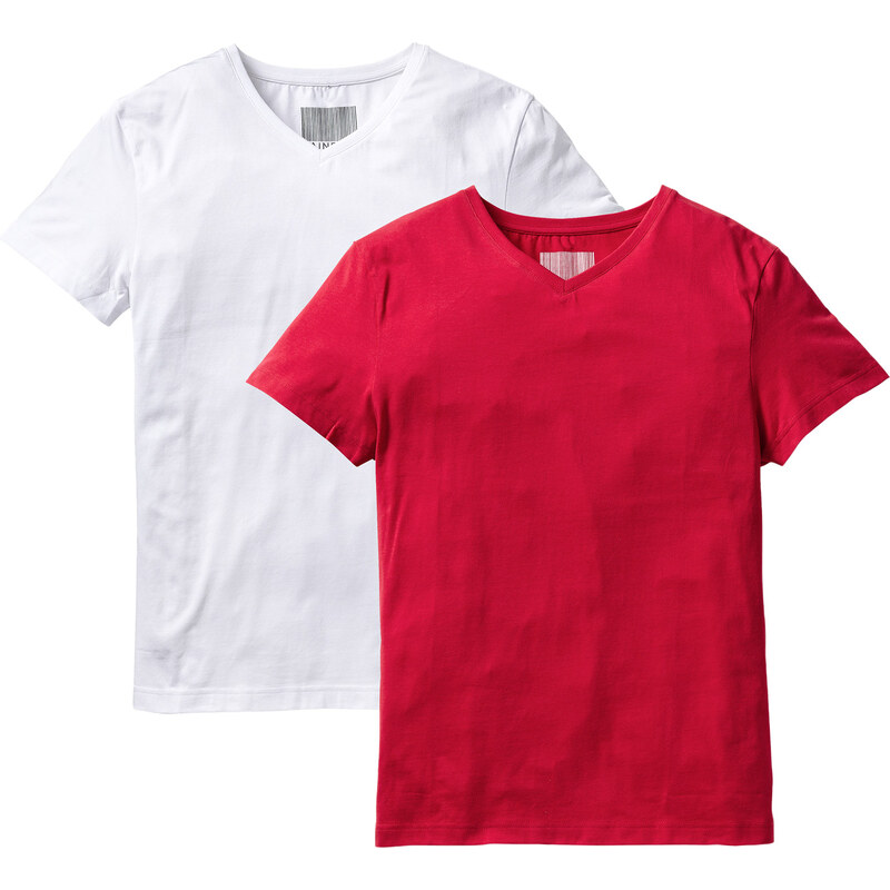 RAINBOW T-Shirt Slim Fit (2er-Pack) kurzer Arm in rot für Herren von bonprix