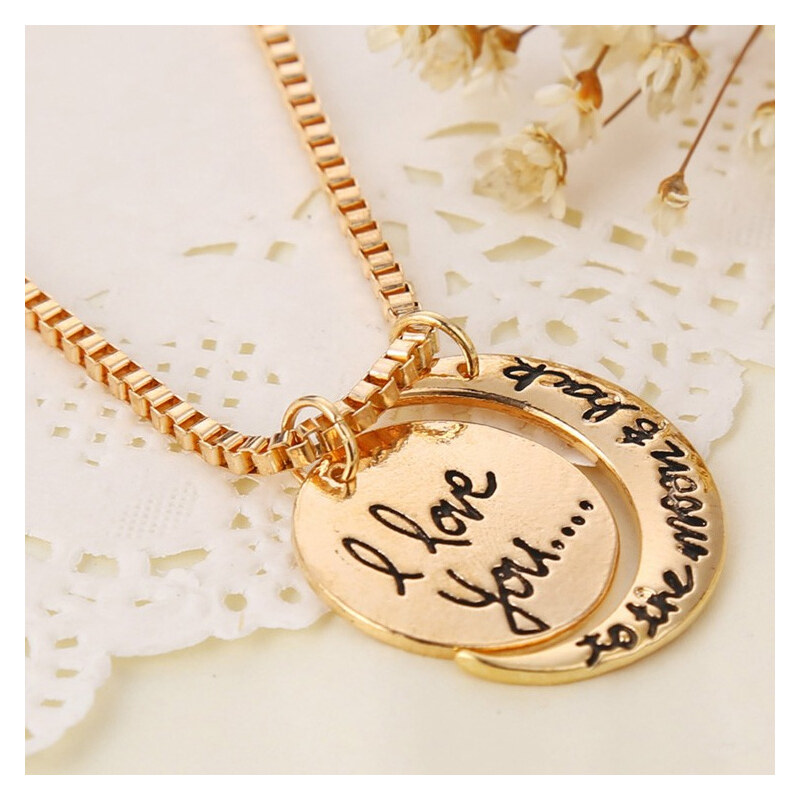 Lesara Halskette mit I Love You-Anhänger - Gold
