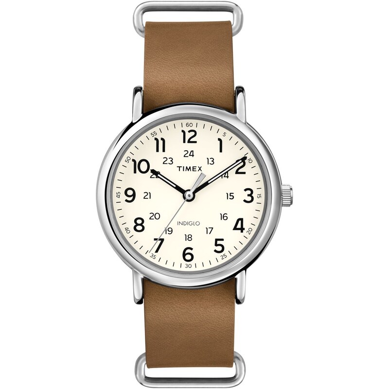 Timex The Weekender - Uhr mit Lederarmband - Braun
