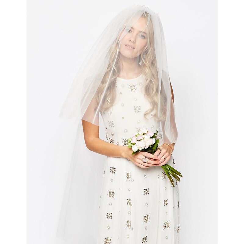 ASOS WEDDING - Haarschleier mit Blumendesign - Weiß