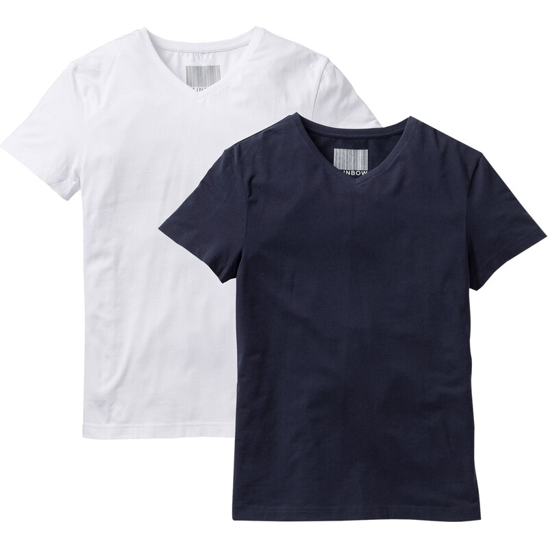 RAINBOW T-Shirt Slim Fit (2er-Pack) kurzer Arm in blau für Herren von bonprix