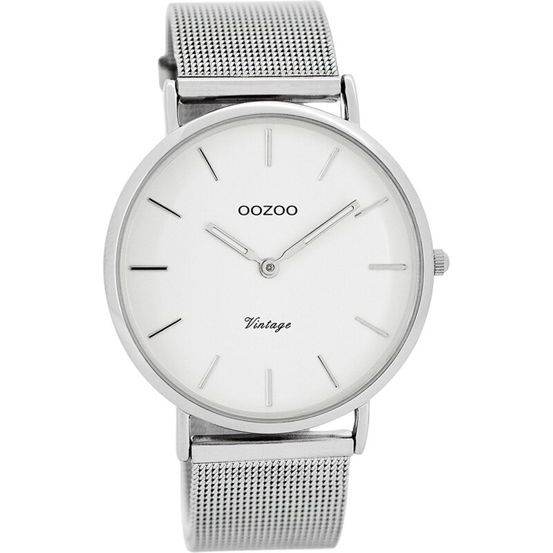 Oozoo Vintage Herrenuhr Weiß/Silber C7724