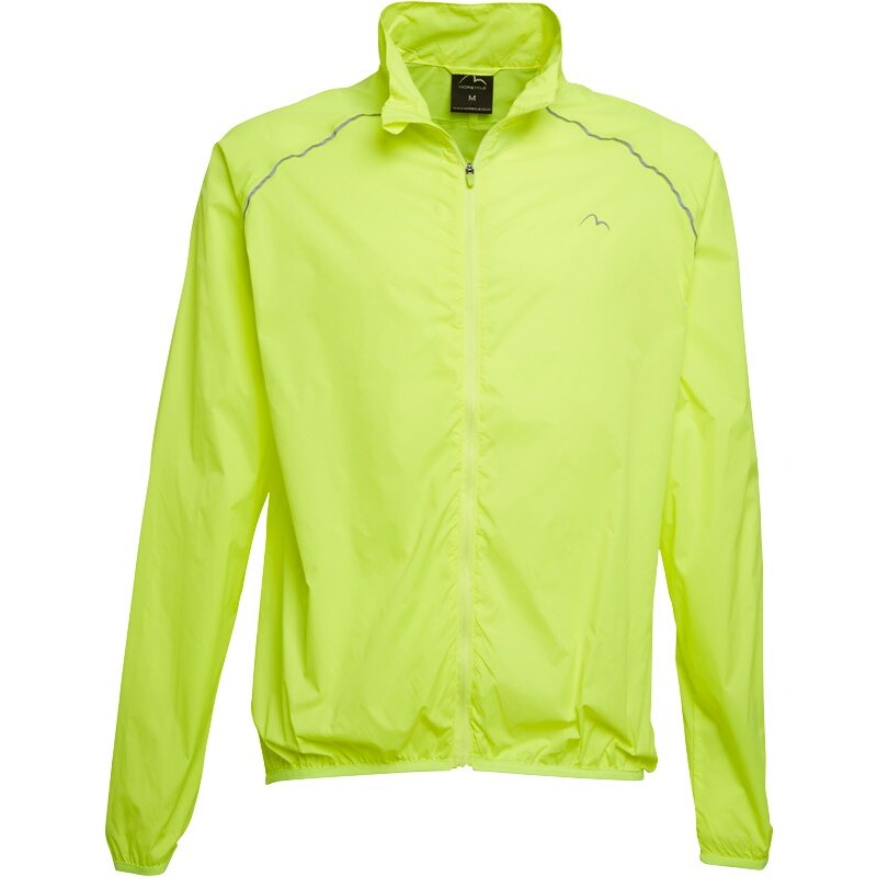 More Mile Herren Wind And Water Resistant Fluro Performance Jacket Gelb