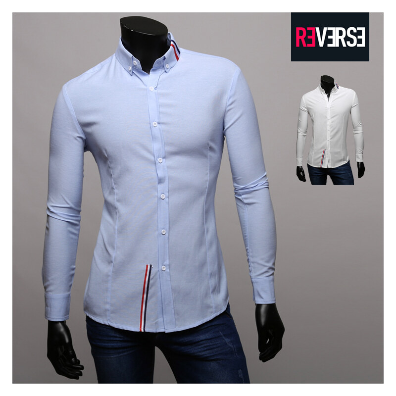 Re-Verse Slim Fit-Hemd mit Streifen-Details - XL - Weiß