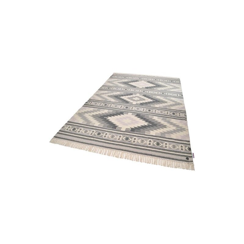 Teppich Kelim Colors I handgearbeitet Wolle Tom Tailor grau 2 (B/L: 65x135 cm),3 (B/L: 140x200 cm),4 (B/L: 160x230 cm)