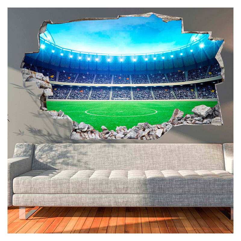Lesara 3D-Vinyl-Wandsticker Fußballstadion - 150 x 100 cm