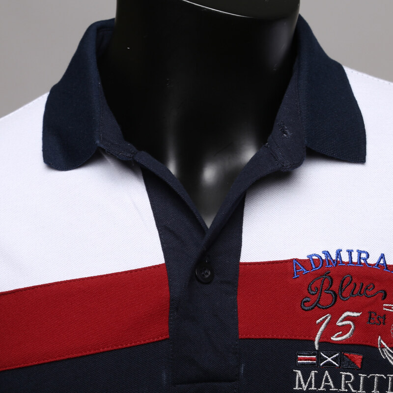 Maritimi Poloshirt mit Admiral’s Blues-Stickerei - Blau - L