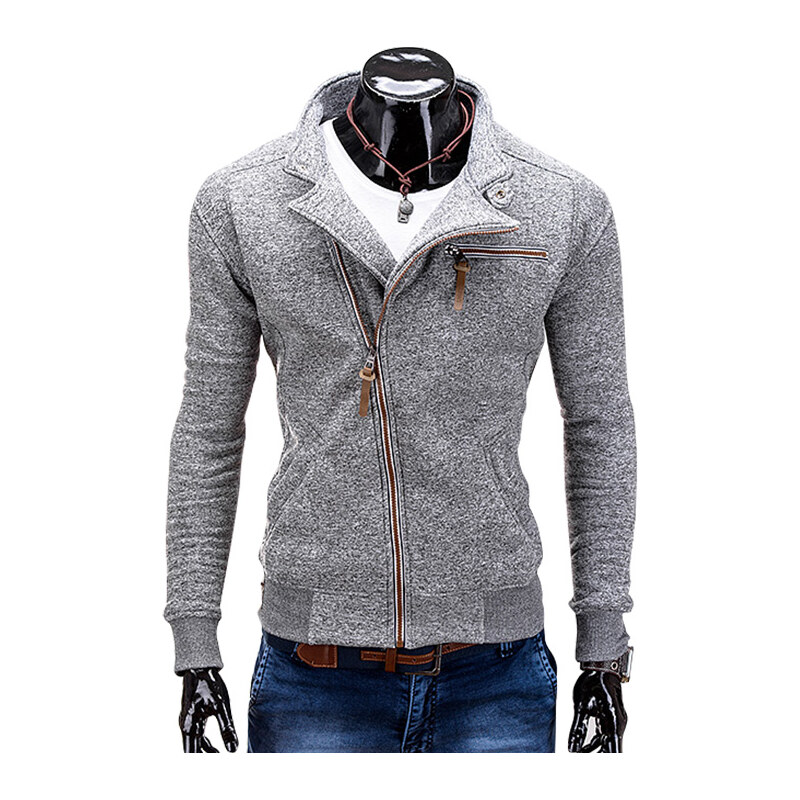 Lesara Fleece-Jacke im Biker-Style - Grau - L