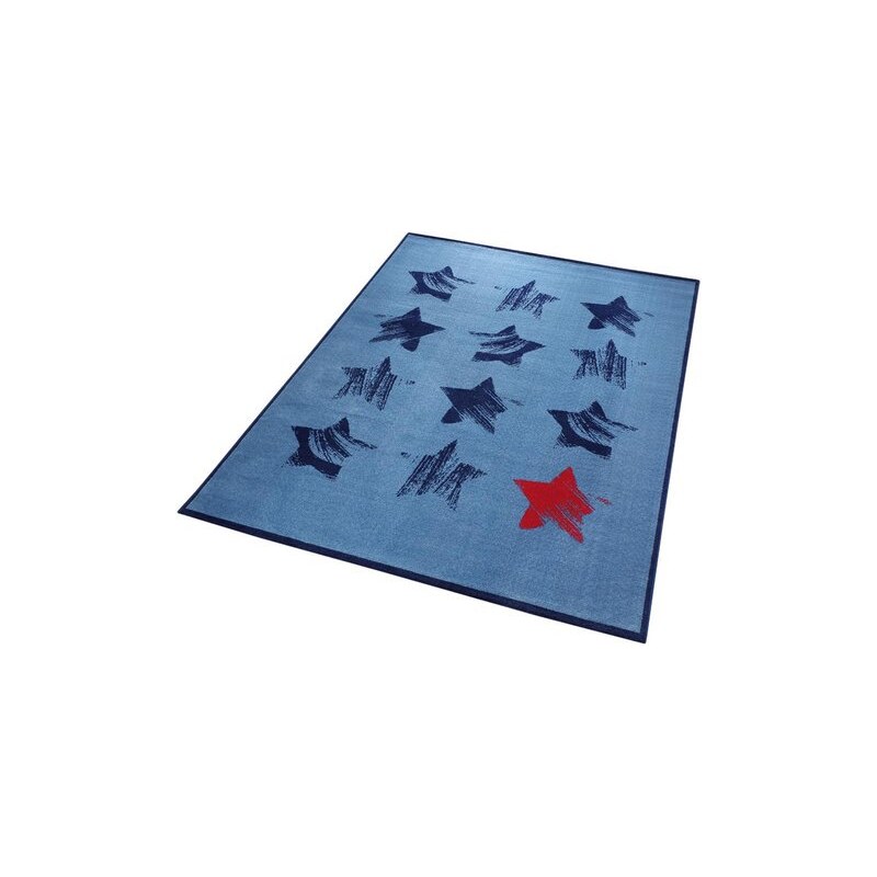 WECON HOME Teppich Wecon Home Red Star mit Sternen blau 31 (B/L: 133x200 cm),4 (B/L: 160x225 cm),6 (B/L: 200x290 cm)