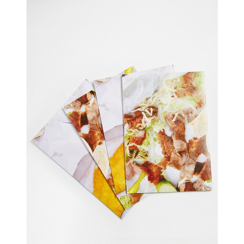 Gifts Brainbox - Candy Fast Food - Geschenkpapier, 4-Blätter - Mehrfarbig