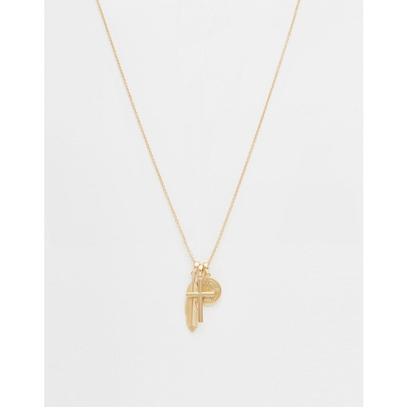Chained & Able - Goldene Halskette mit Kreuzanhänger - Gold