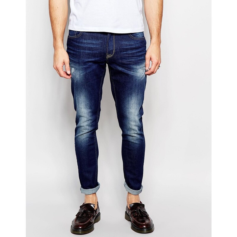 Hoxton Denim - Spray on-Skinny-Jeans in Indigo - Marineblau