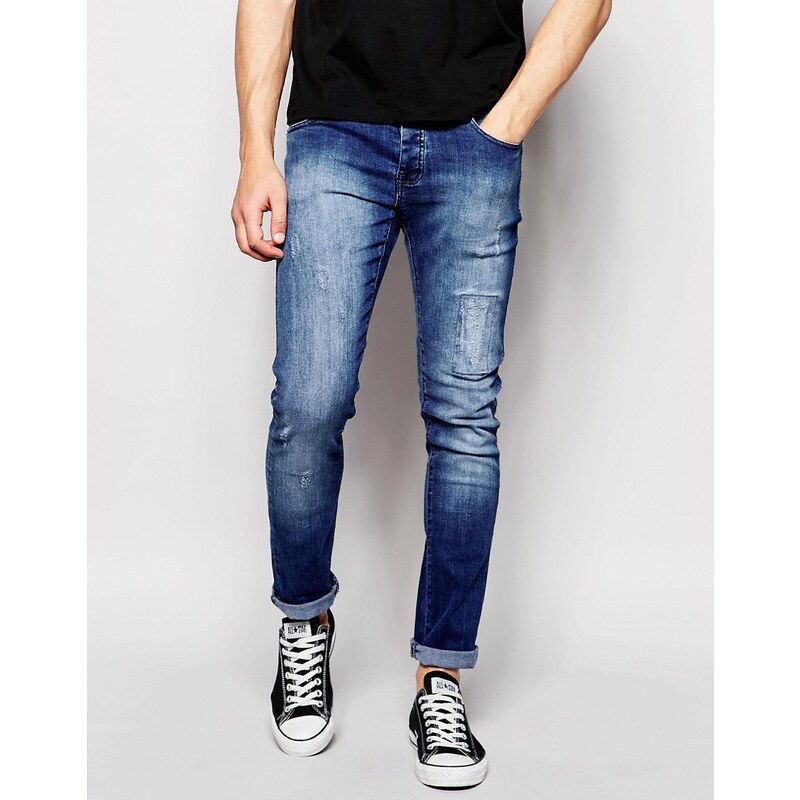 Loyalty & Faith - Skinny-Jeans im Distressed-Look, mittlere Waschung - Blau