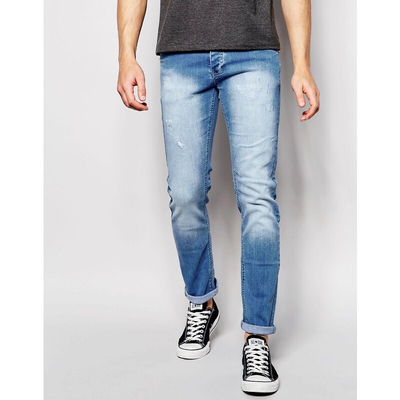 Loyalty & Faith Skinny - Stretchjeans in heller verbleichter Waschung - Blau