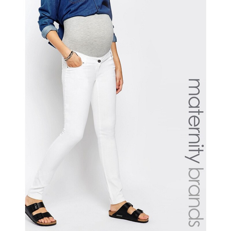 Mama.licious Mamalicious - Weiße schmale Jeans - Weiß