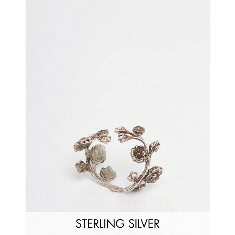 Regal Rose - WILD EVE - Wickelring im Rosen-Design beschichtet mit Sterlingsilber - Silber
