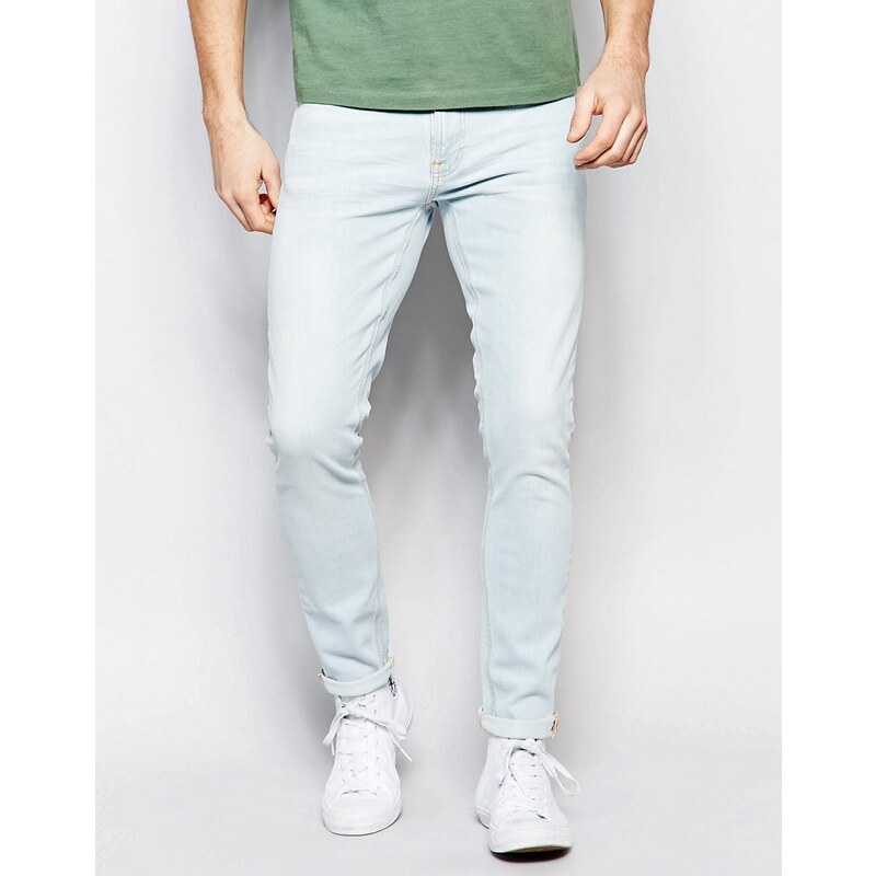 Nudie Jeans - Pipe Led - Sehr enge Jeans in Weiß mit gebleichter Waschung - Weiß