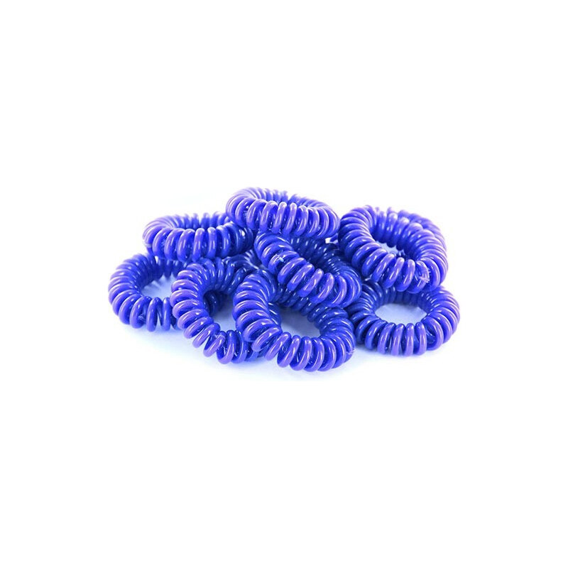 Lesara 10er-Set Haargummi im Telefonkabel-Design - Blau
